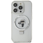 Funda Karl Lagerfeld KLHMN61HMRSKCH iPhone 11 / Xr 6.1" blanco/blanco durocase Soporte para anillos Karl&amp;Choupettte MagSafe Case