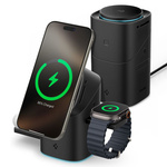 CARGADOR INALÁMBRICO INDUCTIVO SPIGEN ESSENTIAL EF223MS 3EN1 QI2 ROTARY MAGSAFE NEGRO