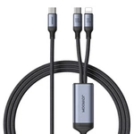 Cable 2 en 1 Joyroom speedy series SA21-1T2 USB-C - USB-C/ Lightning 100W 1,5m negro