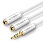 UGREEN Divisor de audio  AUX Jack 3,5 mm AV123 25cm Blanco