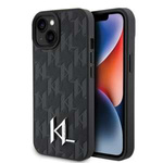 Etui Karl Lagerfeld KLHCP15SPKLPKLK iPhone 15 6.1" czarny/black hardcase Leather Monogram Hot Stamp Metal Logo Case