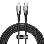 Cable Baseus Glimmer Series con carga rápida USB-C - Lightning 480Mb/s PD 20W 2m negro