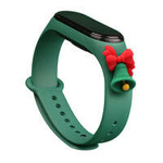 Strap Xmas band pour Xiaomi Mi Band 6 / Mi Band 5 festive silikonouveau bracelet bracelet vert foncé (bell)