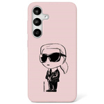 Etui Karl Lagerfeld Silicone Graffiti     Ikonik Printed Logo MagSafe do Samsung Galaxy S25 różowy
