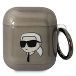 Coque Karl Lagerfeld AirPods 1/2 cover black/black Karl`s Head