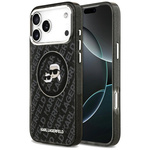 Etui Karl Lagerfeld IML Glitter Karl &   Choupette Heads Logo MagSafe do iPhone 17 Pro Max czarny