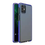Spring Case gel cover coque avec cadre coloré pour Samsung Galaxy M51 bleu