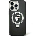 Coque Karl Lagerfeld KLHMP15MHMRSKCK iPhone 15 Plus 6.7 "noir/noir durcase Ring Stand Karl&amp;Choupettte MagSafe Case