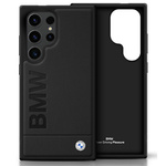 Coque BMW Leather Big Wordmark pour Samsung Galaxy S25 Ultra noir