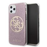 Coque Guess iPhone 11 Pro Max Pink Hard Case 4G Circle Glitter