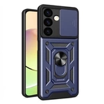 Coque blindée Hybrid Armor Camshield pour Samsung Galaxy A25 avec cache caméra - bleu