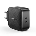 Chargeur Ugreen 2x USB Type C 66W Power Delivery 3.0 Quick Charge 4.0+ noir (CD216)