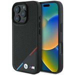Coque BMW iPhone 16 Pro 6.3" noir/noircase M Perforated Tricolor Line MagSafe