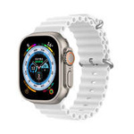 Bracelet de Watch Dux Ducis Strap 8/7/6/5/4/3/2/SE (41/40/38mm) Bracelet en silicone blanc (version OceanWave)