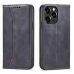 Magnet Fancy Case pour iPhone 13 Pro Pouch Card Wallet Card Stand Noir