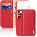 Coque Dux Ducis Hivo pour Samsung Galaxy S23 Flip Cover Wallet Stand RFID Blocking Rouge