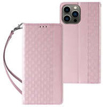 Étui à sangle aimantée pour iPhone 12 Pro Pouch Wallet + Mini Lanyard Pendentif Rose