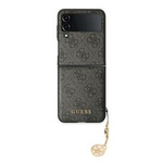 Coque Guess F721 Z Flip 4 gris/gris durcase 4G Collection Charms