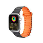 Dux Ducis Strap (Armor Version) Bracelet pour Apple Watch Ultra, SE, 8, 7, 6, 5, 4, 3, 2, 1 (49, 45, 44, 42 mm) Bracelet en silicone à bande magnétique Noir Orange
