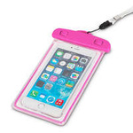Housse de téléphone étanche en PVC avec cordon - rose