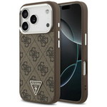 Etui Guess 4G Triangle Logo MagSafe do   iPhone 17 Pro brązowy srebrny