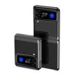 Etui Plating Case pour Samsung Galaxy Z Flip 4 couverture avec un cadre métallique noir