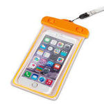 Étui de téléphone étanche en PVC avec cordon - orange