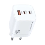 Chargeur mural Wozinsky CGWCW 65W USB-A / 2 x USB-C GaN - blanc