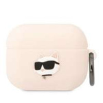 Karl Lagerfeld KLAPRUNCHP AirPods Pro cover pink/pink Silicone Choupette Head 3D