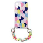 Couleur Chaîne Case gel élastique coque avec chaîne pendentif à iPhone 13 multicolore (1)