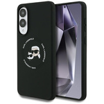 Etui Karl Lagerfeld Silicone Double      Heads And Circle MagSafe do Samsung Galaxy S25 Edge czarny