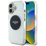 Etui Guess IML Metal Colored Circle      Classic Logo MagSafe do iPhone 16 czarny