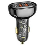 USAMS Ład. sam. 2xUSB+1xUSB-C 80W Fast Charge czarny/black CC159CC01 (US-CC159)