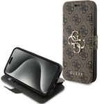 Etui Guess GUBKP15L4GMGBR iPhone 15 Pro 6.1" brązowy/book book 4G Metal Logo Case