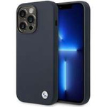 Coque BMW BMHMP14LSILNA iPhone 14 Pro 6.1" bleu marine/marine Silicone Metal Logo MagSafe