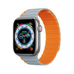 Bracelet Magnétique pour Apple Watch SE, 8, 7, 6, 5, 4, 3, 2, 1 (41, 40, 38 mm) Dux Ducis Strap (Version LD) - Gris Orange