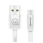 Câble USAMS plat MicroUSB 1.2m Blanc
