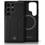 Etui Mercedes Leather Debossed Lines      MagSafe do Samsung Galaxy S25 Ultra czarny