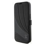 Etui Mercedes MEBKP15L8ROLK iPhone 15 Pro 6.1" czarny/black bookcase Leather Wave Patern Case