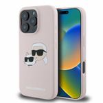Etui Karl Lagerfeld iPhone 16 Pro różowy/pink HC MagSafe Sil Double Heads Print