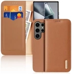 Etui Dux Ducis HIVo avec rabat et bloqueur RFID pour Samsung Galaxy S24 Ultra - marron
