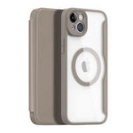 Dux Ducis Skin X Pro coque iPhone 14 Plus MagSafe magnétique flip case beige