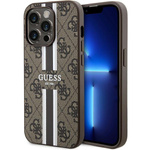 Etui Guess Guhmp15lp4rpsw Iphone 15 Pro 6.1" Brązowy/brown Hardcase 4g Printed Stripes Magsafe Case