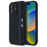 Coque BMW iPhone 16 noir/noircase Silicone Hexagon Blue Line MagSafe