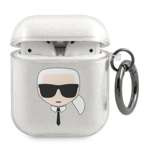 Coque KARL LAGERFELD Apple AirPods Glitter Karl`s Head Silver Case