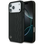 Etui Mercedes Leather Laurel Leaves      MagSafe do iPhone 17 Pro Max czarny