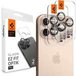 Spigen IPhone PROTECTEUR DE CAMERA OPTIK PRO GLAS.TR "EZ FIT" PROTECTEUR DE CAMERA 2-PACK 16 PRO / PRO MAX DESERT TITANIUM