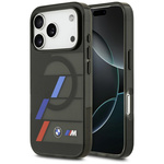 Etui BMW M IML Metal Buttons Tricolor    Lines MagSafe do iPhone 17 Pro Max czarny