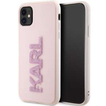 Karl Lagerfeld KLHCN613DMBKCP iPhone 11 / Xr 6.1" rose/pink hardcase 3D Rubber Glitter Logo