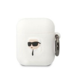 Karl Lagerfeld KLA2RUNIKH AirPods 1/2 housse blanc/blanc Silicone Karl Head 3D